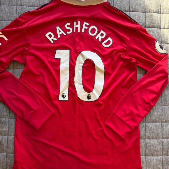 2022-23 Adidas Men’s Manchester United Long Sleeve Soccer Jersey - Rashford - L - Picture 2 of 5